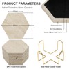 YONGHEE Travertine Coasters Set of 6 with Holder, Hexagonal Rustic