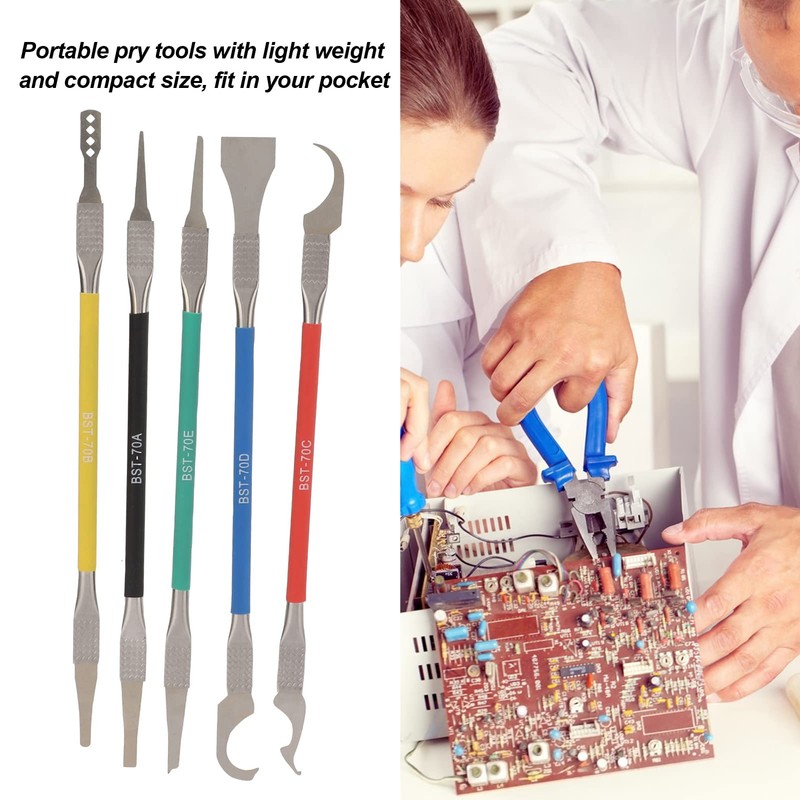Electronic Opening Repair Spudger Kit, 5 in 1 Metal Pry