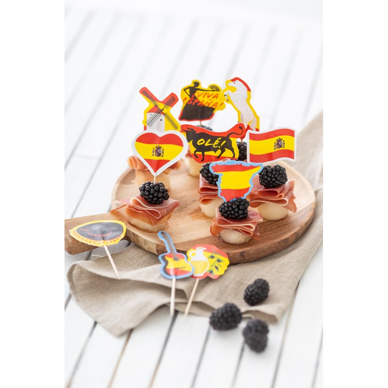 Spain Madrid Muffin Picks for Country Party Decoration and Theme