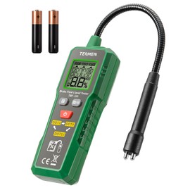 TESMEN TBF-300 Brake Fluid Tester with 8.5-Inch Corrosion Resistance Gooseneck Probe, Testing for DOT3, DOT4, DOT5.1, Brake Fluid Tester Pen with Light, Data Hold, Backlight Alarm for Auto Care-Green