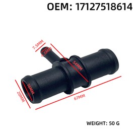 17127518614 Engine Coolant Hose T-Piece Connector, Plastic Water Coolant Hose Pipe Connector 3-Way Instend for Mini R52 R53 Automobile Cooling System Replacement Parts