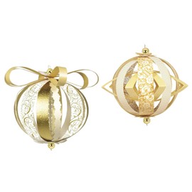 Ursus 23530099 - Designstreifen Paper Balls Madeleine, Material für bis zu 8 Paper Balls, Durchmesser ca. 10 cm, 60 Streifen mit Zubehör, ideal zum Basteln von individuellen Weihnachtskugeln