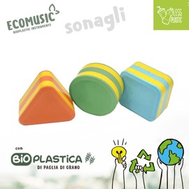 Sport1 rattles made of organic plastic - colourful and safe baby rattles - 3 shapes baby rattles from 6 months from the organic line Ecomusic - sensory rattles for newborns - music games and gift idea