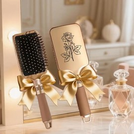 Hair Brush, Air Cushion Comb Brush with Floral Design, Air Cushion Massage Comb for Detangling, Scalp Stimulation & Gentle Anti-Static, for Wet or Dry Hair, Women Gift (GD-FL-6)