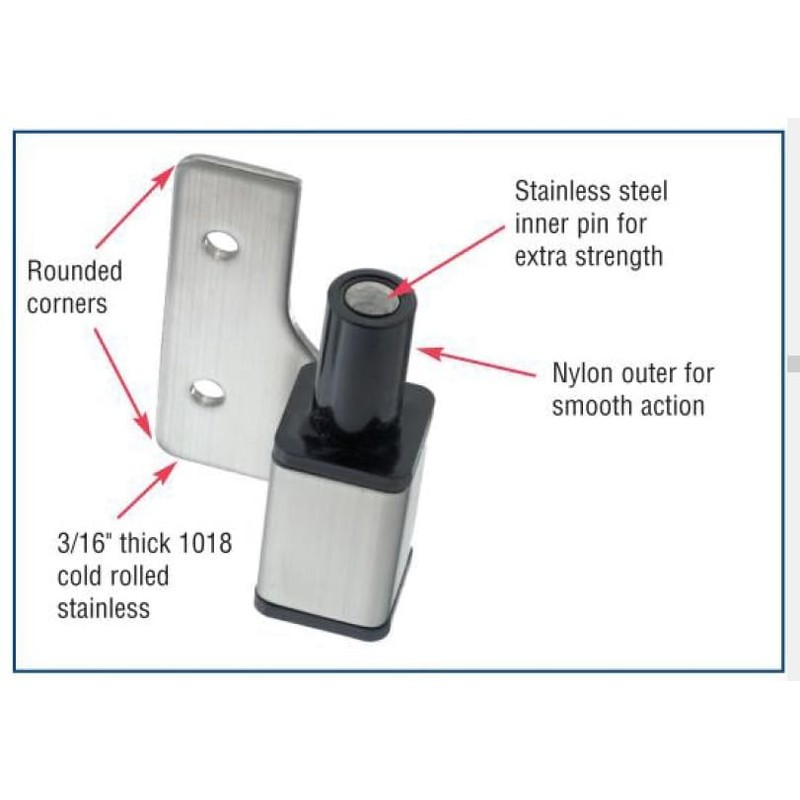 Harris Hardware TP8410-B Stainless Steel Surface Mounted Gravity Activated Self