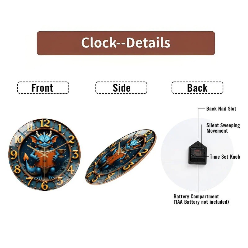 30x30cm Glass Wall Clock with a Custom DNA Helix Double