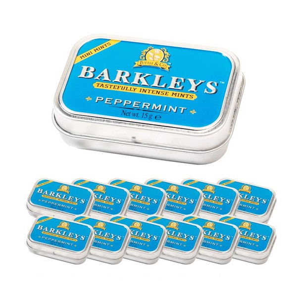 Barkleys Mini Mints Peppermint Sugarfree 12 x 15 g Pastilles with Peppermint Sharp