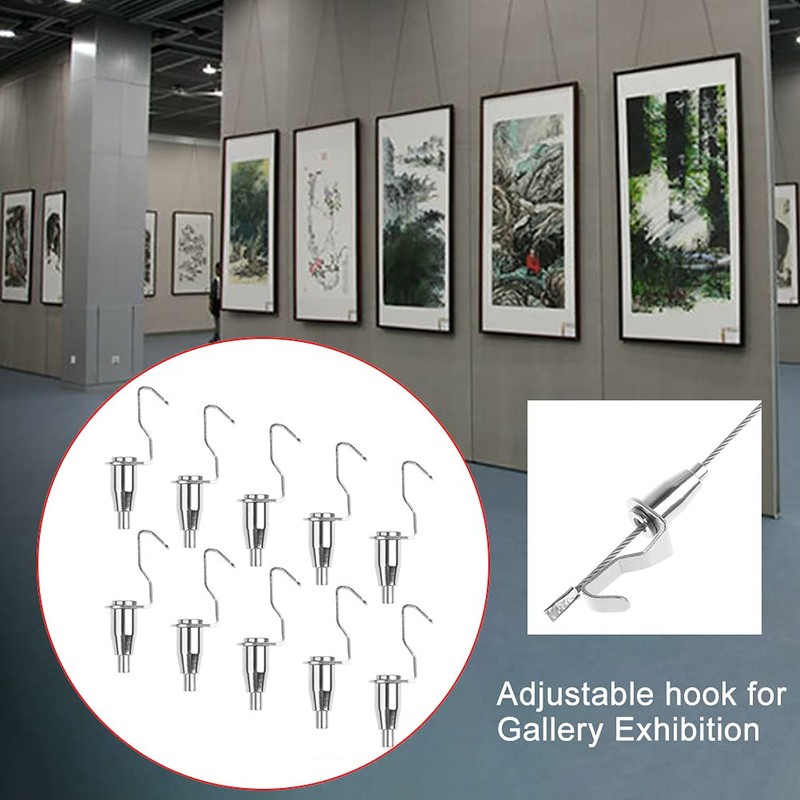 10pcs Metal Art Gallery Adjustable Display Art Picture Hanger Hooks,