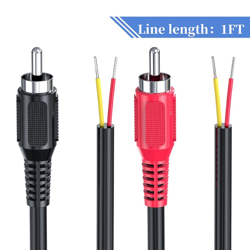 RCA to Speaker Wire, 18AWG 2 Pack RCA Male Plug