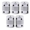 Saipor Pack of 5 Flexible Couplings, Aluminium Alloy Flexible Coupling