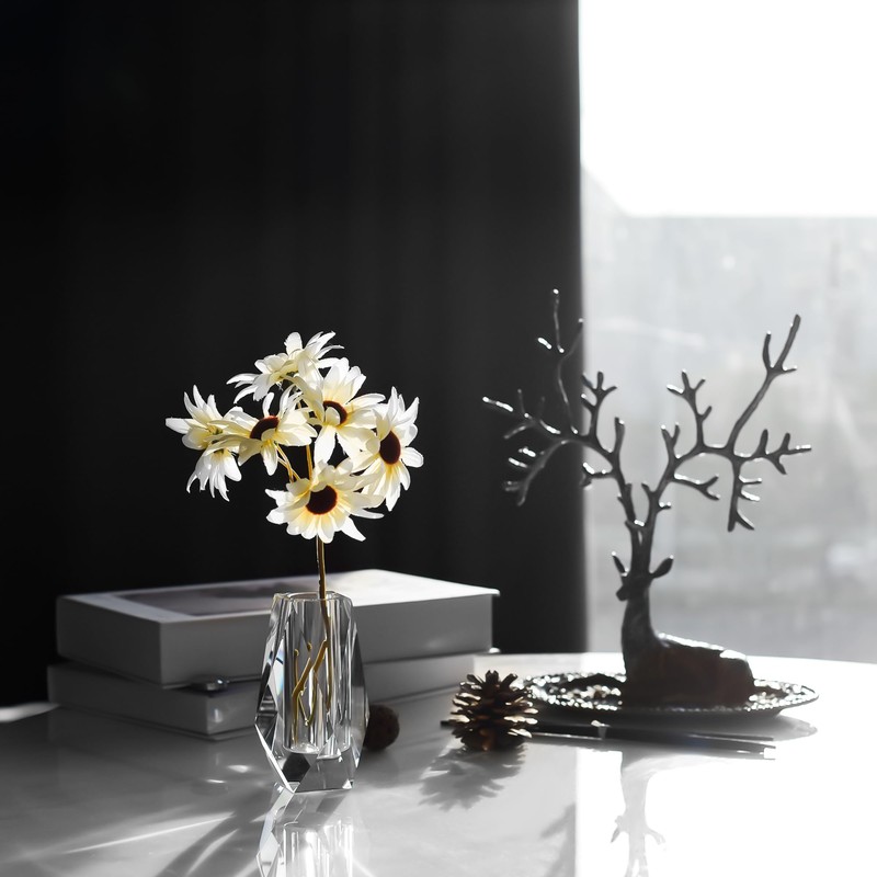 Kitcom Flower/Bud Crystal Vase Decorative Vases for Home, Wedding, Christmas,