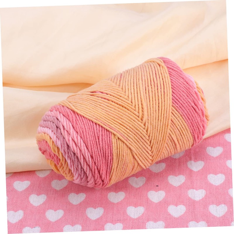 TEHAUX 1roll Rainbow Woolen Yarn Thick Knitting Yarn for DIY