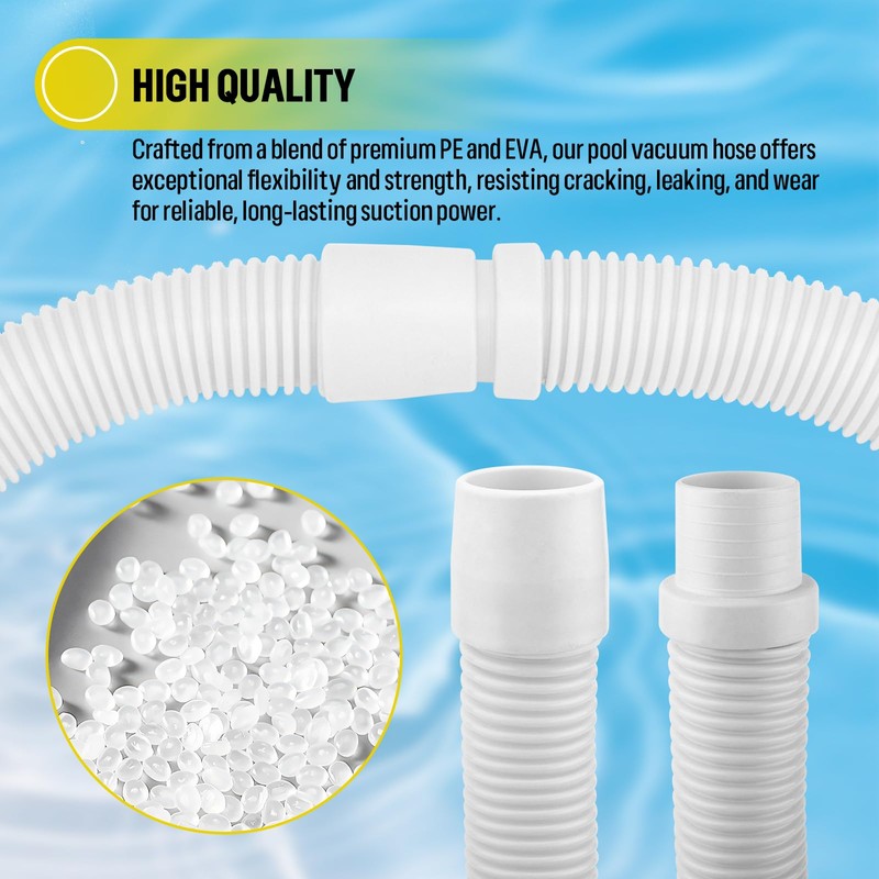 Two Pack 48" Universal Pool Vacuum Hose, Premium Replacement Suction