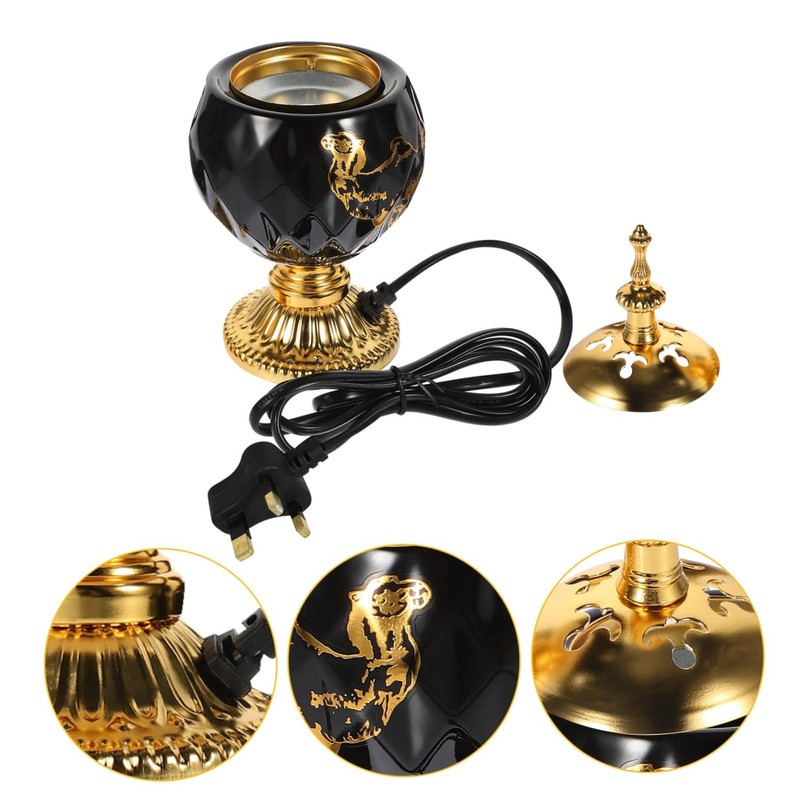 CVUTOVO Electric Incense Burner Vintage Aroma Burner Ceramic Plug-in Incense