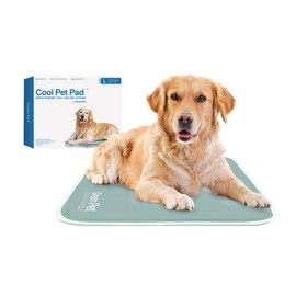 The Green Pet Shop Cool Pet Pad - Large, Sage Grey - Self-Cooling, Pressure Activated Mat for Dogs & Cats from 9-20 lbs - Non-Toxic Gel, No Water Needed