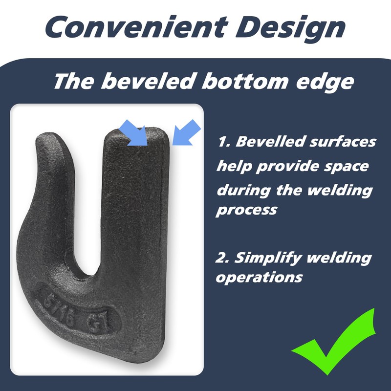 HANDRERLEE 12Pack Weld On Chain Grab Hook, G70 5/16" Forged