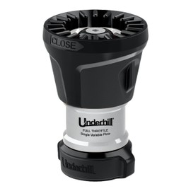 Underhill Garden Water Hose Nozzle, Sprayer, Jet Attachment, Heavy-Duty Metal and Rubber, Adjustable, Magnum UltraMAX Premium PRO Series-Full Throttle 1", NG600-SFH-10, High Flow, Single Variable Flow