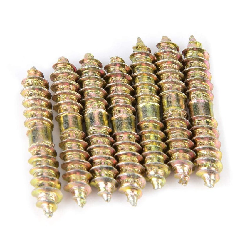 20pcs Double Ended Dowel Screw Self Tapping Threaded Bolts Woodworking