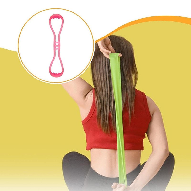 perfeclan Abbildung 8 Widerstandsband-Stretcher, tragbares Stretching-Workout-Übungs-elastisches Seil-Stretchband für Fitnessstudio-Pilates, Rosa
