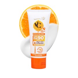 VC Suncream SPF90+ - Factor 90 Sun Cream - 3in1 Natural Care Sunscreen Protector - Vitamin C Extract Sunblock Cream - Anti Sun UVA/UVB Radiation Protection Lotion For Face And Body 60ML