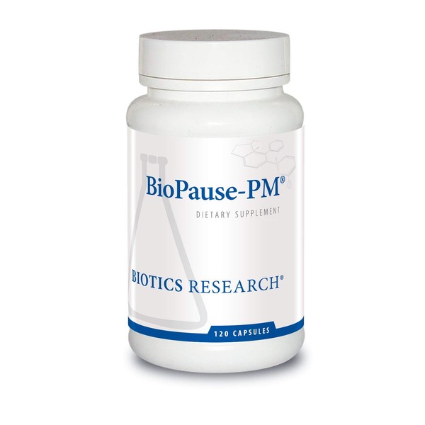 Biotics Research BioPause PM Night Time Menopausal Support Hormonal Balance.Black Cohosh. Lemon Balm. Passionflower. Promotes Relaxation and Calm, Regulates Circadian Rhythms, Sleep Regularly 120 Caps