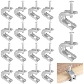 100 Pcs Beam Clamps - Screw in Hooks for Flanges, Mini Tiger Heavy-duty C U-Shaped Clamps with Screws for Threaded Wire Ring, Supports 75 lbs