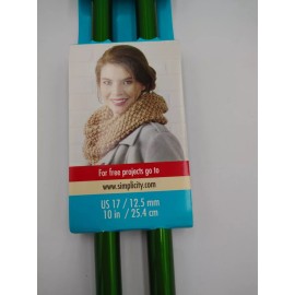 Boye Knitting Needles Sz 17 Single Point Aluminum - 10"-NIP