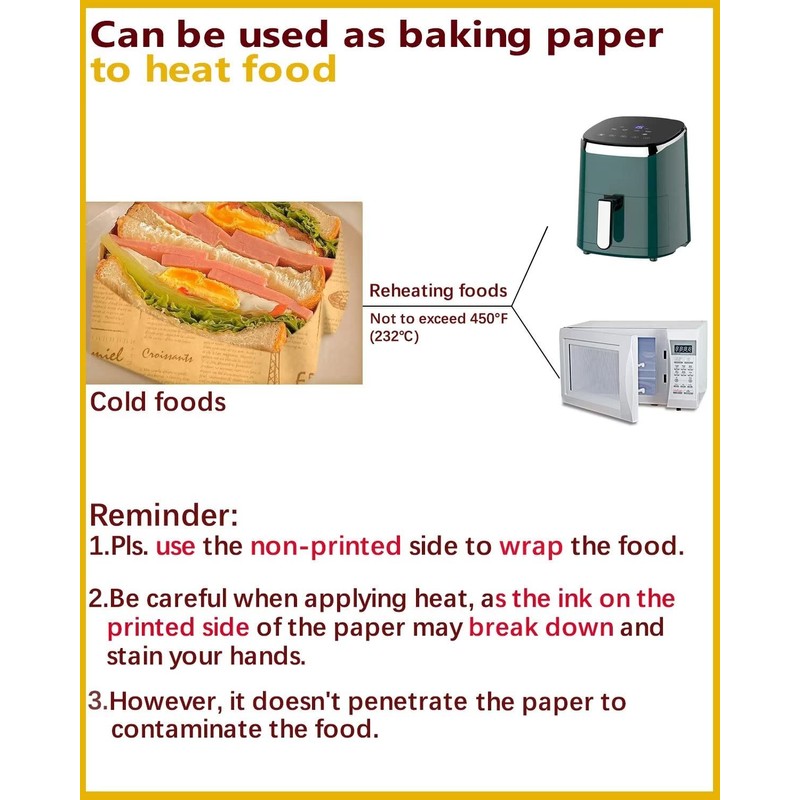 Katbite 100 Pcs Sandwich Wrapping Paper, Deli Paper Sheets 12x12