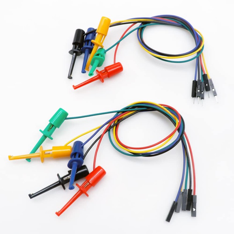 Treedix 10pcs IC Clip Test Leads 30cm Male Female Copper