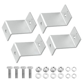 sourcing map 4 Pack Z Brackets, 55mm Aluminum Alloy Solar Panel Brackets Lightweight Solar Panels Z Brackets with Nuts and Bolts for Roof RVs Boat Off Grid, Silver