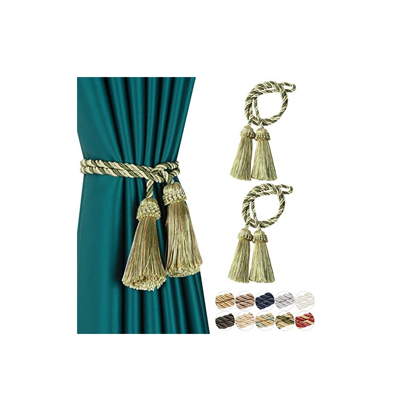 Fenghuangwu Curtain Tiebacks Handmade Decorative Curtain Holdbacks Rope with Tassel