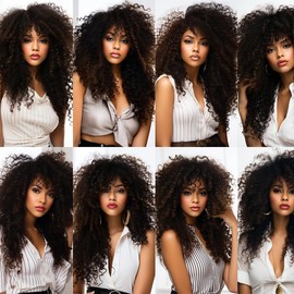 Kinky Curly Bundles Human Hair 1B Natural Black Curly Wave Human Hair Bundles 32 32 32 Inch Curly Weave Bundles Human Hair Healthy and Soft Remy Hair 3 Bundles Hair Eatensions