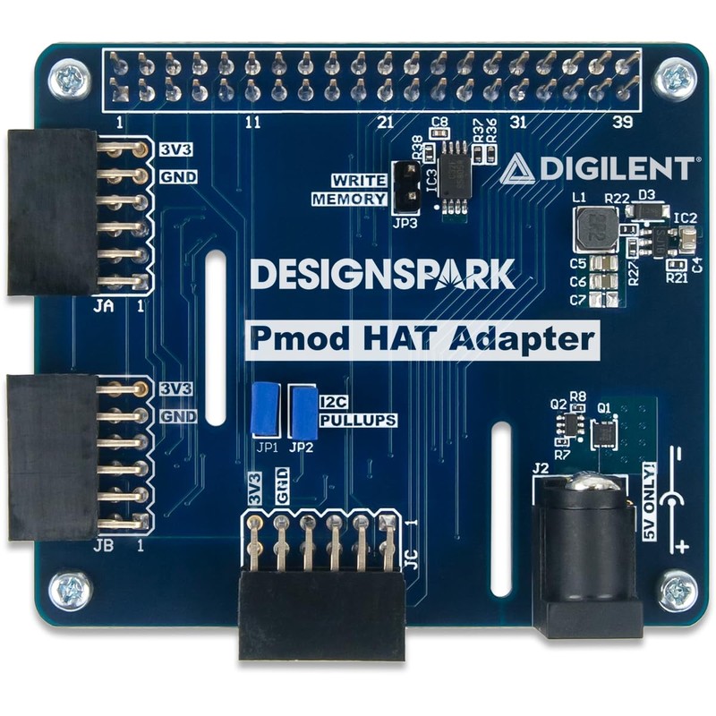 Digilent Pmod HAT Adapter: Raspberry Pi HAT Expansion Board