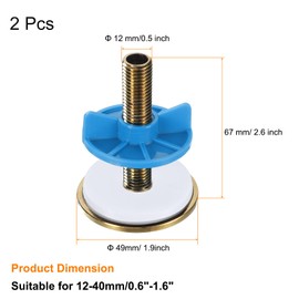 uxcell 2pcs Kitchen Faucet Hole Cover Copper, 2" Sink Hole for 0.5"-1.6" Plate Cover Stopper Cover Blanking Tap Hole Plug for Kitchen Bathroom, Gold