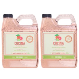 Cucina Fruits & Passion Pompelmo Hand Soap Refill 33.8 fl oz – Grapefruit Scent, Olive Oil Formula, Kitchen Hand Wash, Made in Canada - 2 Pack
