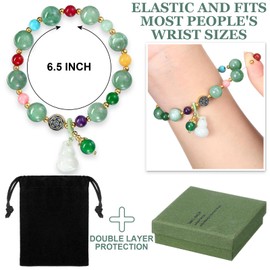 Landical 2.4 Inch Natural Jade Bangle Bracelet for Women Elegant Jade Bangle Bracelet with Jewelry Box Good Luck Jewelry Gift (Wu Lou)