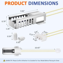 74007498 Oven Igniter - Direct Replacement for Whirlpool MGR4452BDW MGR4451BDW MGR4451BDQ MGR4452BDB MGR5755QDW Gas Range Oven Compatible with Maytag 7432P075-60 WB13K21 AP4096256 PS2085070
