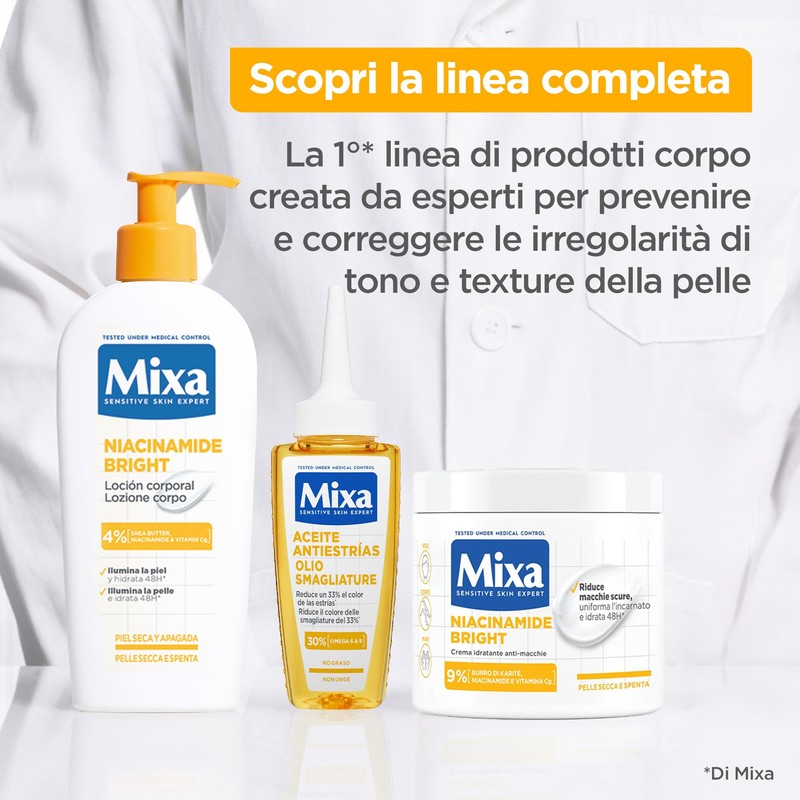 Mixa Olio Per Smagliature Nutriente, Adatto a Pelli Sensibili, Pelle