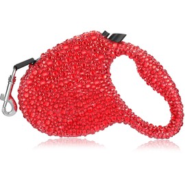 bling retractable dog leash red
