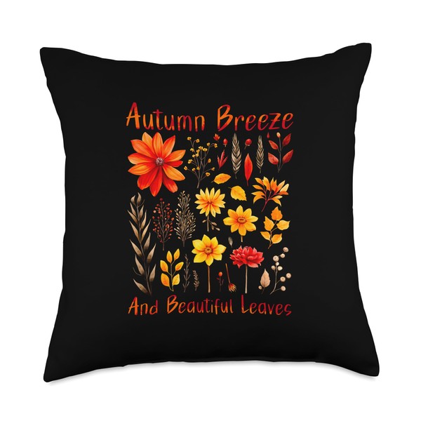 Autumn Breeze And Beautiful Leaves Fall Vibes Autumn Throw Pillow
