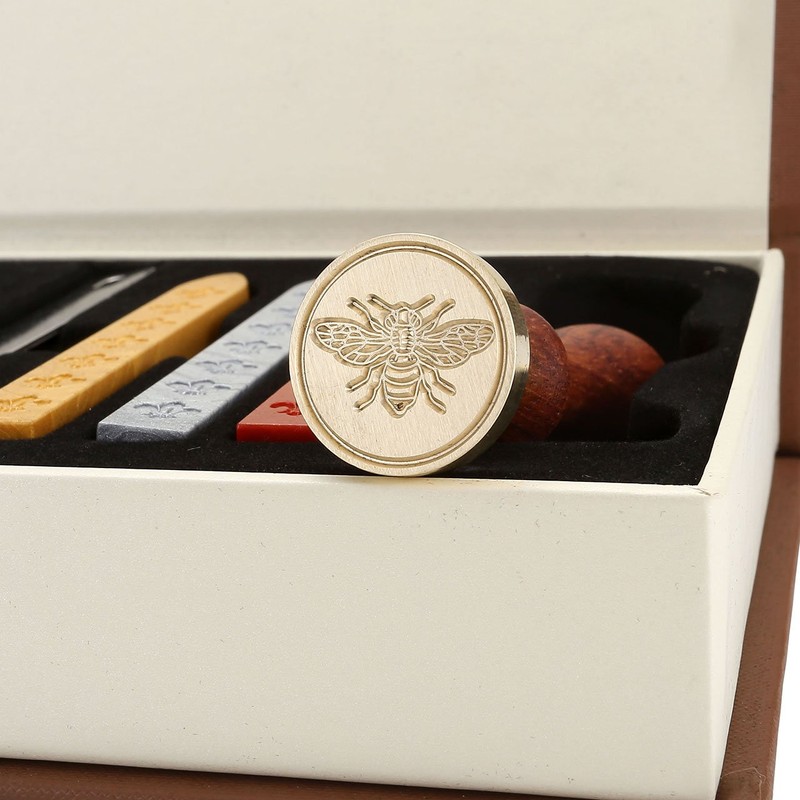 Yoption Wax Seal Stamp Kit, Bee Sealing Stamp with Gold