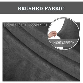 GERLNF Dining Bench Cover Velvet Slipcover for Living Room Washable Ottoman Cover Seat Protector for Bedroom, Kitchen (M,Gray)