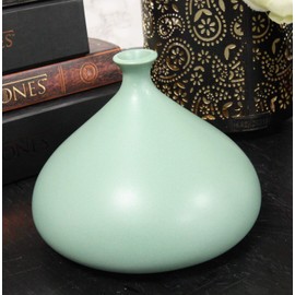 Ebros Gift Teco Art Pottery by Frank Lloyd Wright Contemporary Smooth Micro-crystalline Matte Glaze Vase Reproduction As Mantelpiece Shelf Table Decorative Accent Sculpture (Kiss - Green)