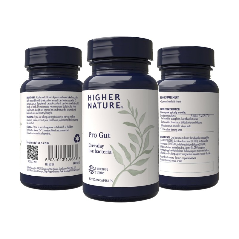 Higher Nature - Pro Gut - High Strength Probiotic -