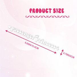 Passenger Princess Sticker, Vinyl Car Decal Passenger Princess Car Accessories, Funn Car Window Rearview Mirro Cute Passenger Princess Sticker Men Women Girls Cute Queen, White