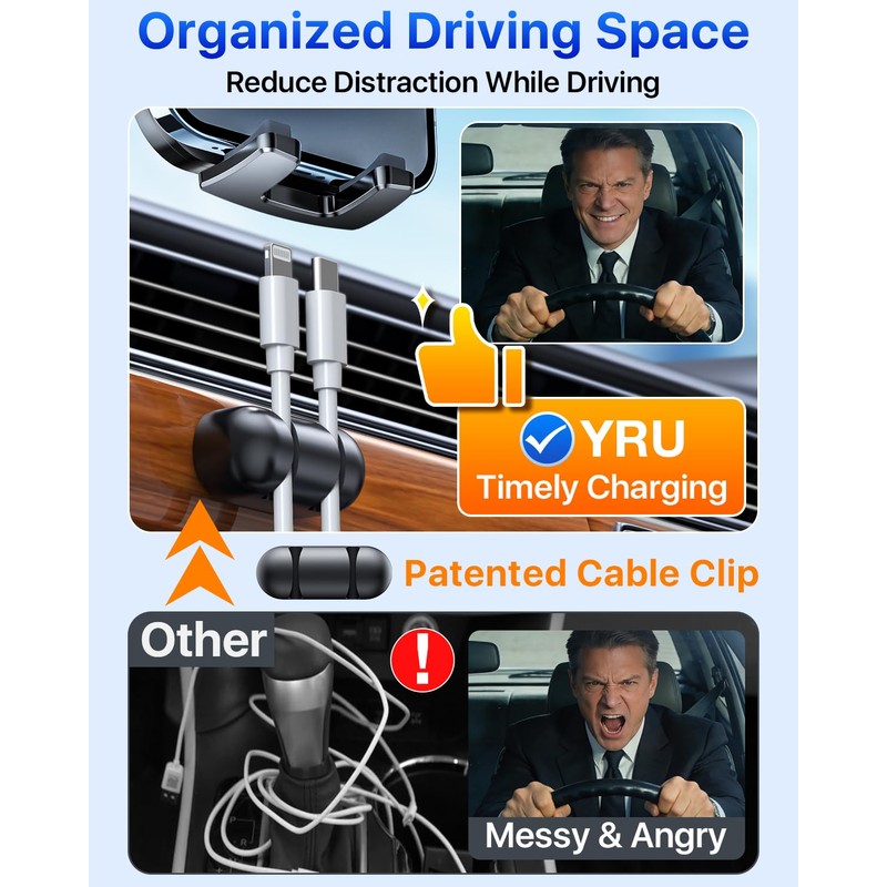 YRU 【2026 Upgrade & Military-Grade】 Car Phone Holder Mount【100+LBS Strong