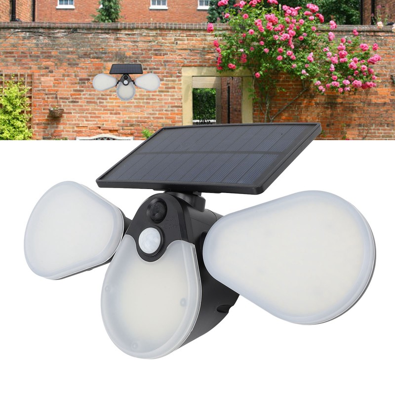 Solar Garden Lights Professional Waterproof 3 Heads Rotation High Power