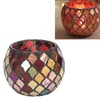 Mosaic Glass Tea Light Holder Romantic Decorative Red Handmade Cracked