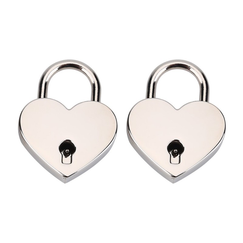 2 Sets Mini Heart Lock, Padlock for Diary, Heart Lock
