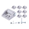 (Pack of 8) 16 mm Small Plastic Wheels Durable Non-Swivel